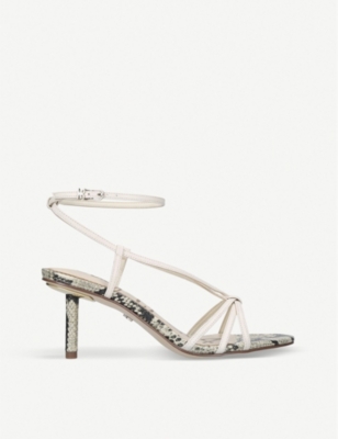 SAM EDELMAN Pippa snake print leather heeled sandals