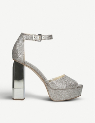 Michael Michael Kors Petra Metallic Platform Sandals In Beige