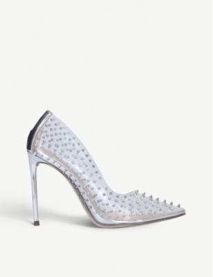 STEVE MADDEN - Vala-S spike-embellished perspex courts | Selfridges.com