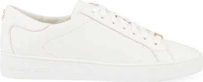 MICHAEL MICHAEL KORS - Colby logo-embossed leather trainers ...