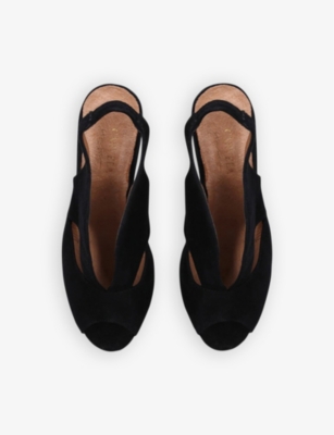 Shop Carvela Comfort Womens Black Arabella Cut-out Suede Sandals