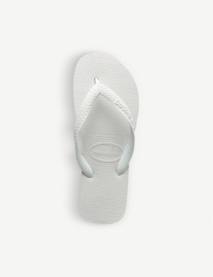 Shop Havaianas Womens White Top Rubber Flip-flops