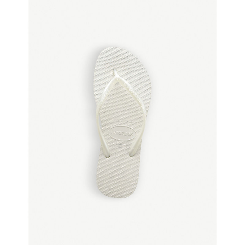 Shop Havaianas Women's Slim White Slim Rubber Flip-flops