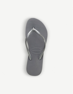 Havaianas Logo-embellished Rubber Flip-flops In Slim Steel Grey