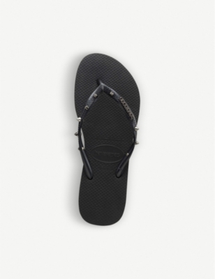 black studded havaianas