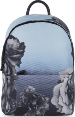 TED BAKER - Mariesa Blue Bloom print backpack | Selfridges.com