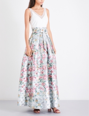 TED BAKER - Meigan floral-jacquard maxi dress | Selfridges.com