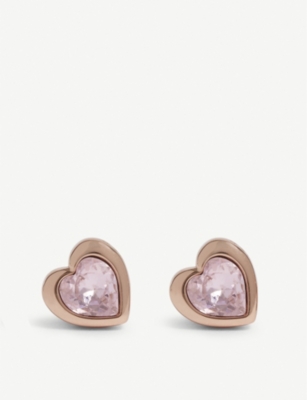 Ted Baker Han Crystal Heart Stud Earrings In Clear