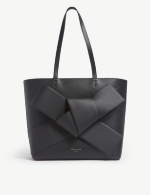 TED BAKER - Allie giant knotted bow leather shopper | Selfridges.com