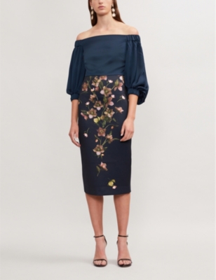 ted baker arboretum off shoulder midi dress