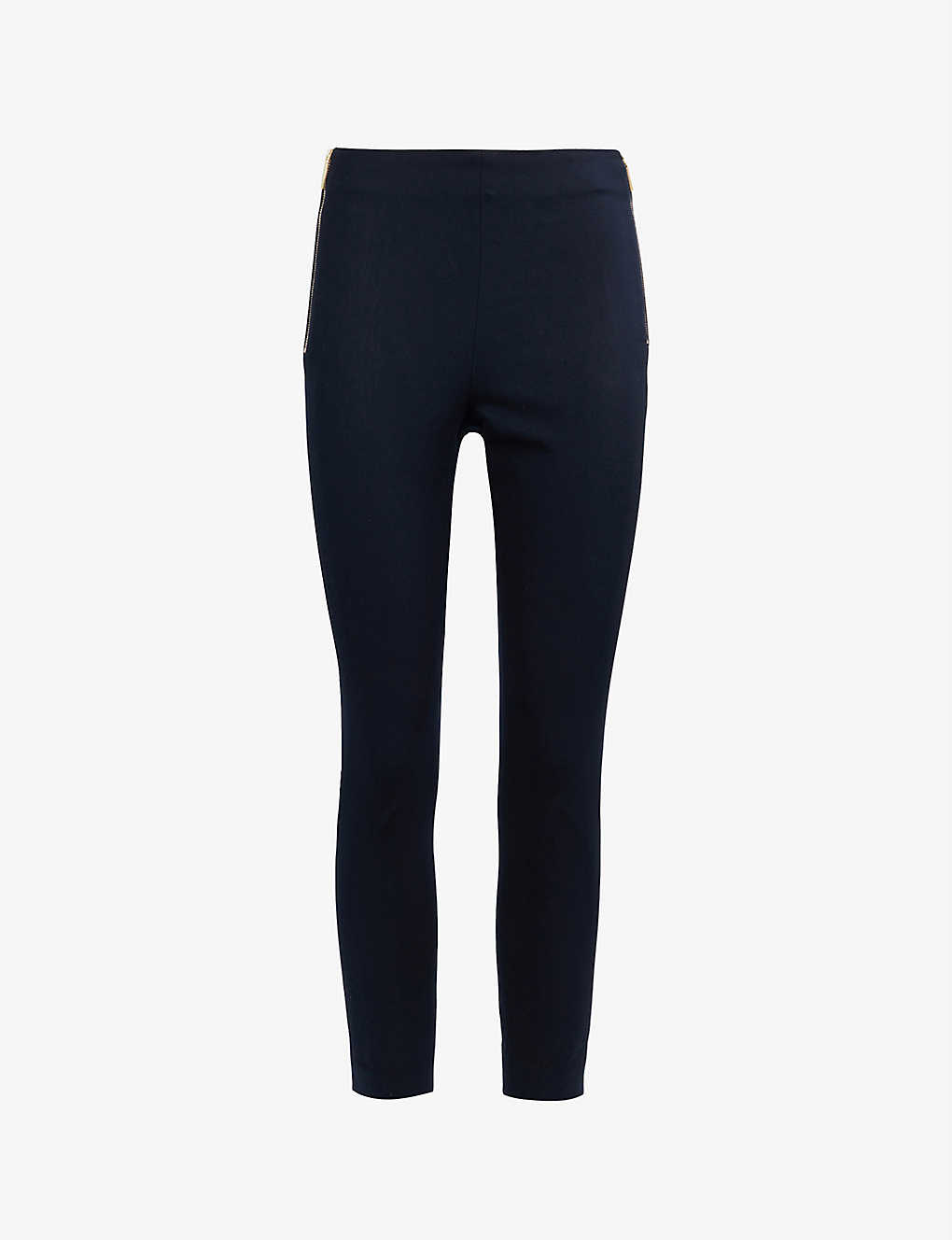 Ted Baker Cemelia Cropped Skinny High-rise Ponte-knit Trousers In Dk-blue