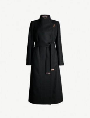 ted baker sandral extra long wool wrap coat