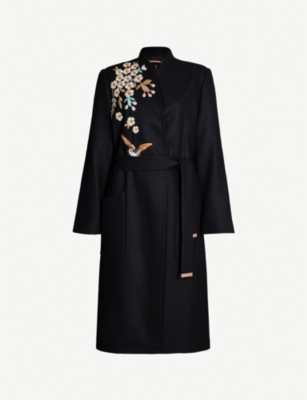 Ted Baker Embroidered Coat 2024 leynir.is