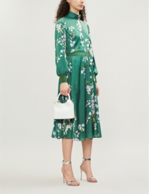 ted baker green satin dress