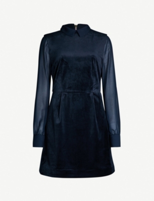 ted baker blue velvet dress