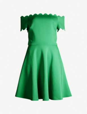 fellama bardot scallop skater dress