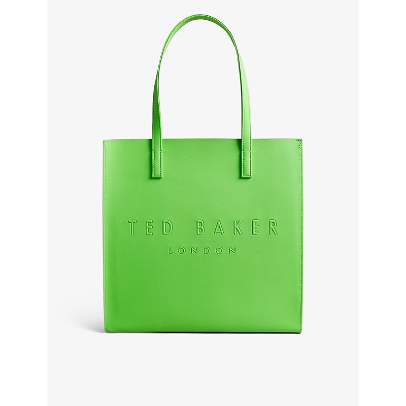 Ted Baker Womens Green Icon Leather Tote Bag