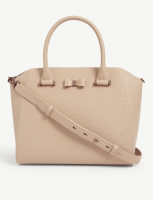 TED BAKER Jaelynn bow detail leather tote Selfridges