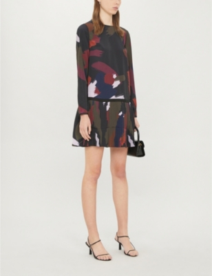 Rosarn abstract-print woven dress 