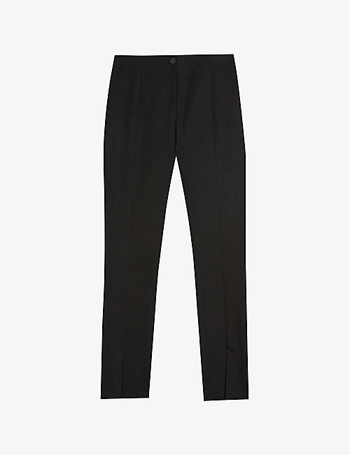 TED BAKER: Ozete split-detail skinny-fit stretch-cotton trousers