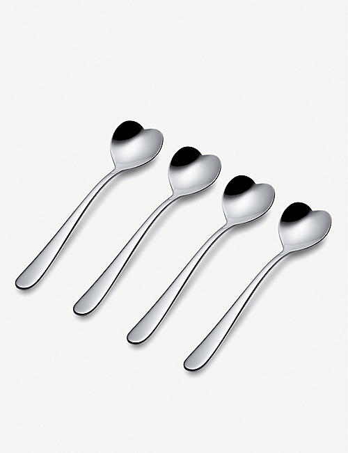 ALESSI: Big Love mirrored stainless steel four-piece sugar spoon set