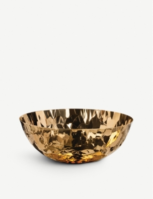 ALESSI: Joy round 24ct gold-plated basket 20.7cm