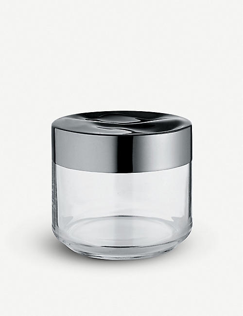 ALESSI: Julieta glass and stainless steel jar 9.3cm