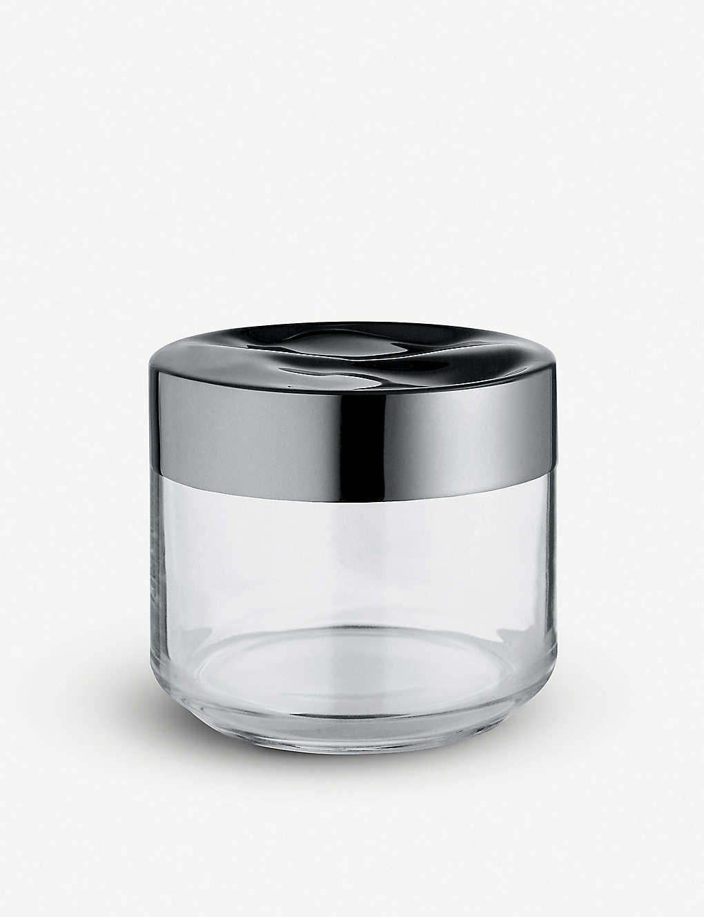Alessi Julieta Glass And Stainless Steel Jar 9.3cm In Nocolor