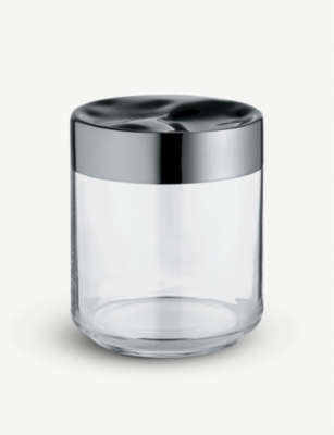 ALESSI: Julieta glass and stainless steel jar 12.3cm