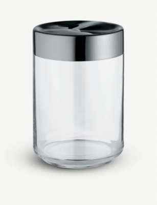 ALESSI: Julieta glass and stainless steel jar 15.8cm
