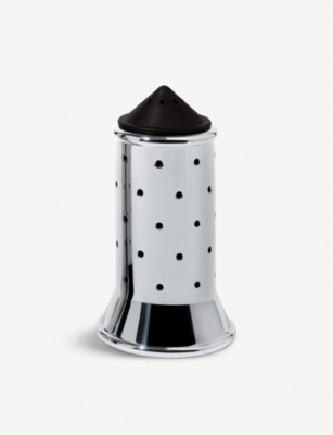 Alessi Mgsal Stainless-steel Salt Castor 11cm In Black