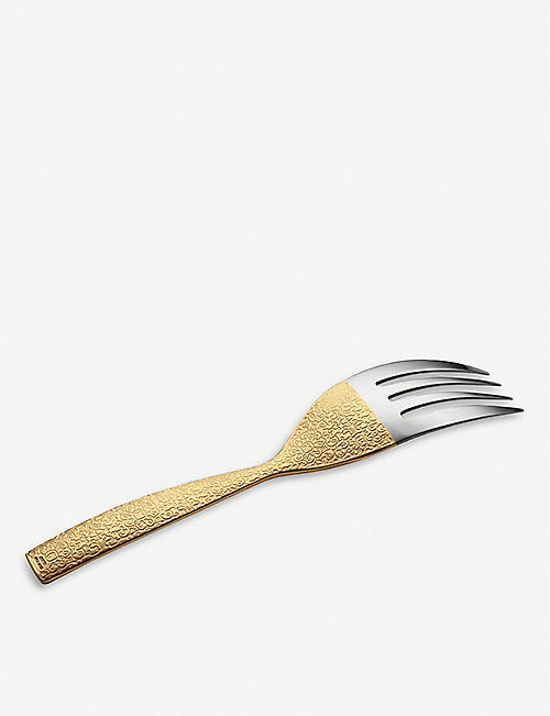 ALESSI: Dressed 24ct gold-plated stainless steel serving fork