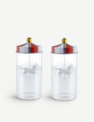 ALESSI: Circus glass spice holder set of two
