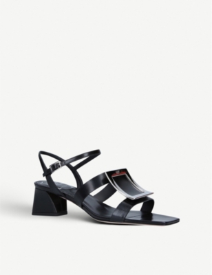 ROGER VIVIER: Bikiviv buckle-embellished heeled leather sandals
