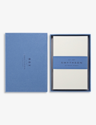 SMYTHSON: White Laid Kings correspondence cards