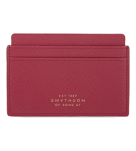 Smythson Panama cross-grain leather card case