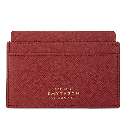 Smythson Panama cross-grain leather card holder
