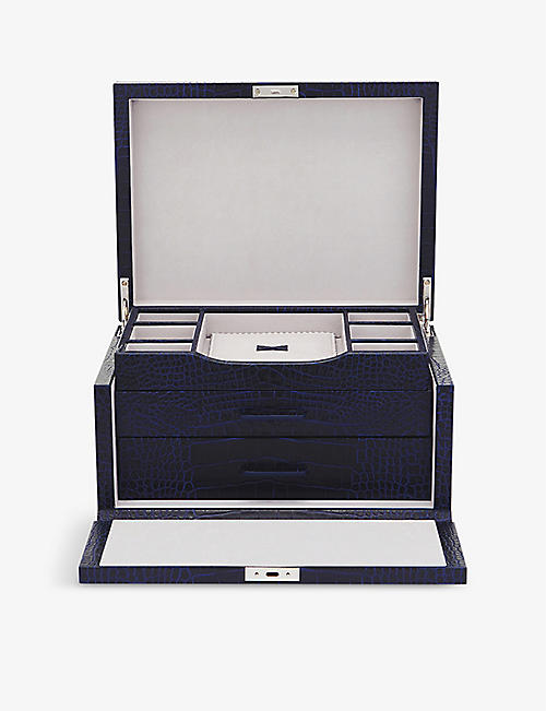 SMYTHSON: Mara three-drawer leather jewellery box