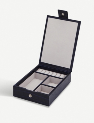 SMYTHSON: Mara leather jewellery box with travel tray 4cm x 12cm