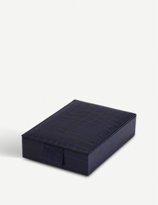 SMYTHSON Mara croc-effect leather jewellery box