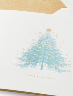SMYTHSON: Christmas tree woven cards pack of 10