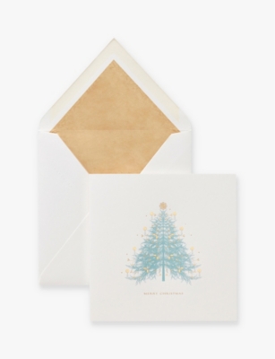 SMYTHSON: Christmas tree woven cards pack of 10