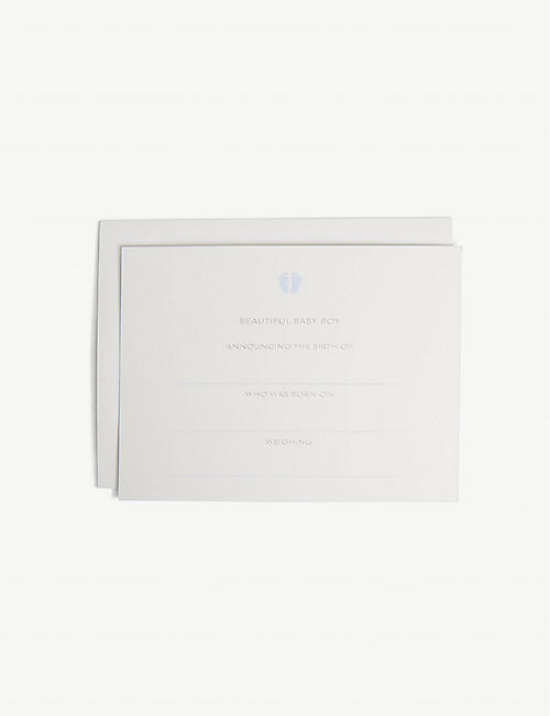 SMYTHSON: Baby boy announcement cards 20-pack
