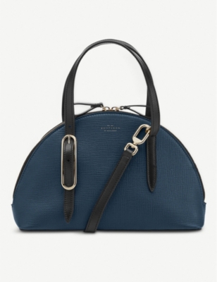 Smythson Moon-shaped Leather Shoulder Bag