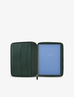 Smythson Womens  Burlington 8 Card Leather Wallet In Bottle Green