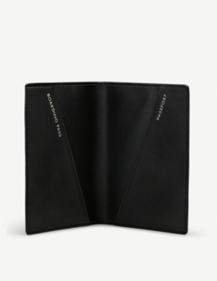SMYTHSON: Grained leather passport holder