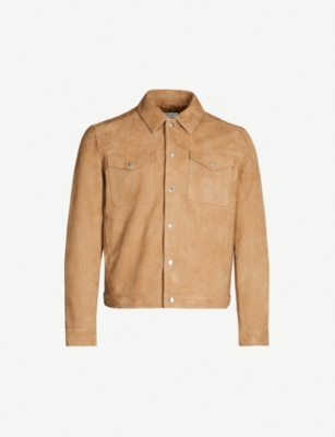 reiss suede trucker jacket