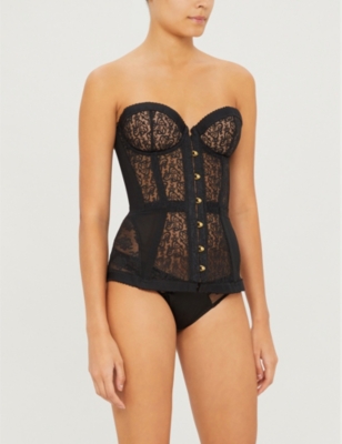 Agent Provocateur Mercy Lace And Mesh Corset In Black