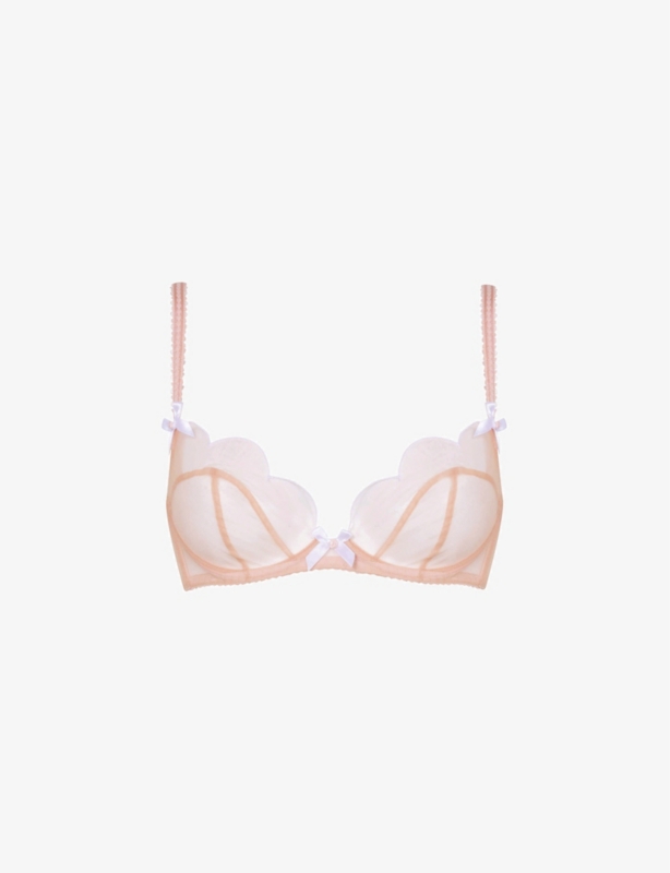 Lorna soft-cup embroidered mesh underwired bra