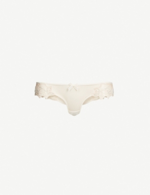 AGENT PROVOCATEUR: Lindie mid-rise embroidered floral mesh briefs